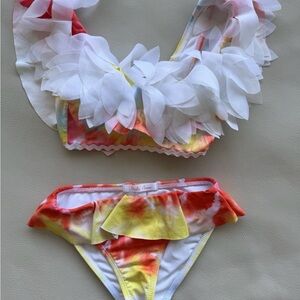 STELLA COVE Toddler Petals Bright Tie Dye Bikini Swimsuit McCartney 3T-4T